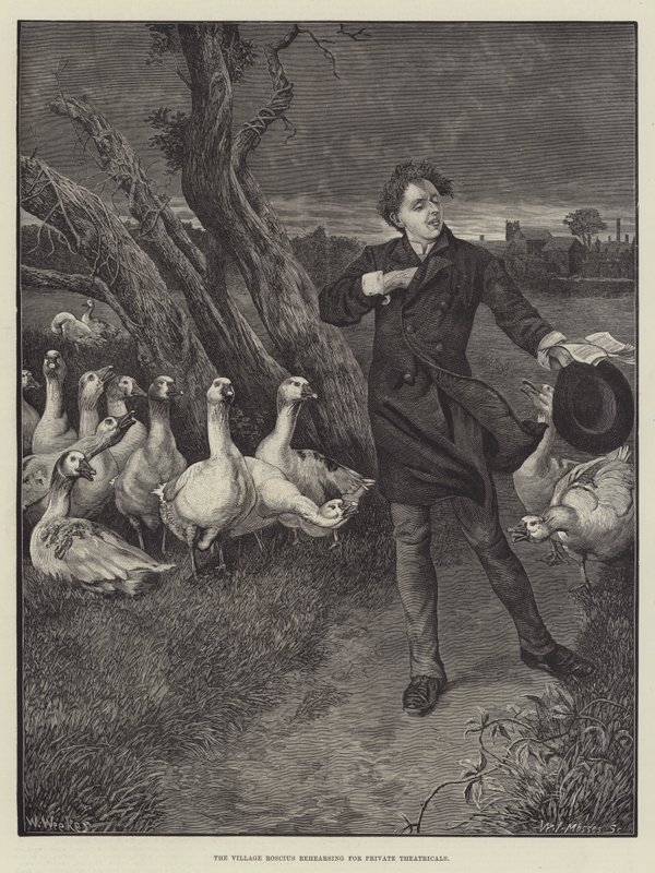 Der Dorfschuster probt für private Theatervorstellungen von William Weekes