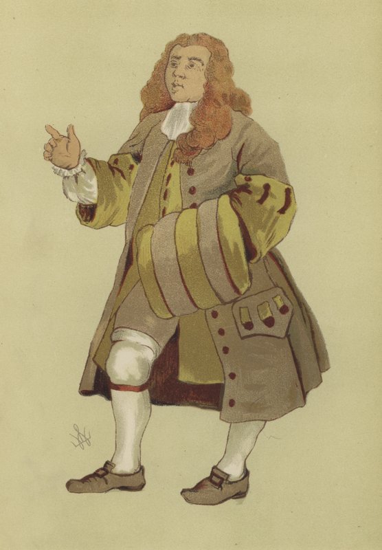 Männerkostüm aus der Regierungszeit von Georg II., 1730 von William after Hogarth