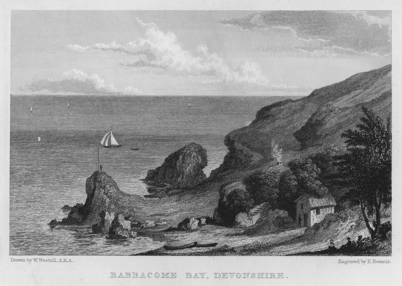 Babbacome Bay, Devonshire (Stich) von William (after) Westall