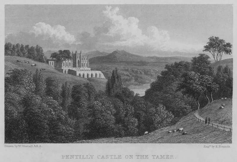 Pentilly Castle am Tamer von William (after) Westall
