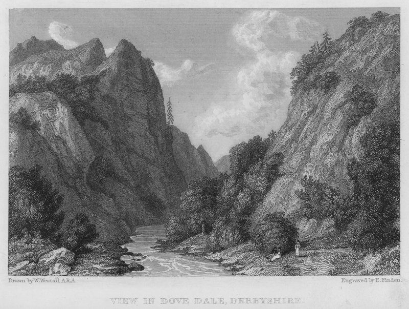 Blick in Dove Dale, Derbyshire von William (after) Westall
