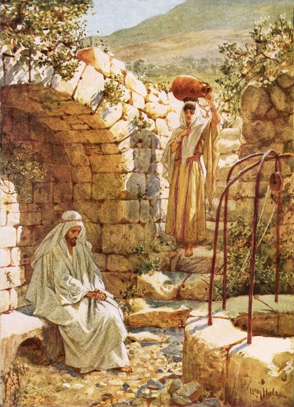 Jesus ruht am Jakobsbrunnen von William Brassey Hole