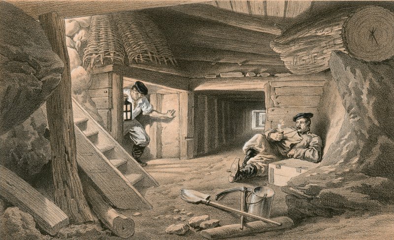Mine im Bastion du Mat von William Crimea Simpson