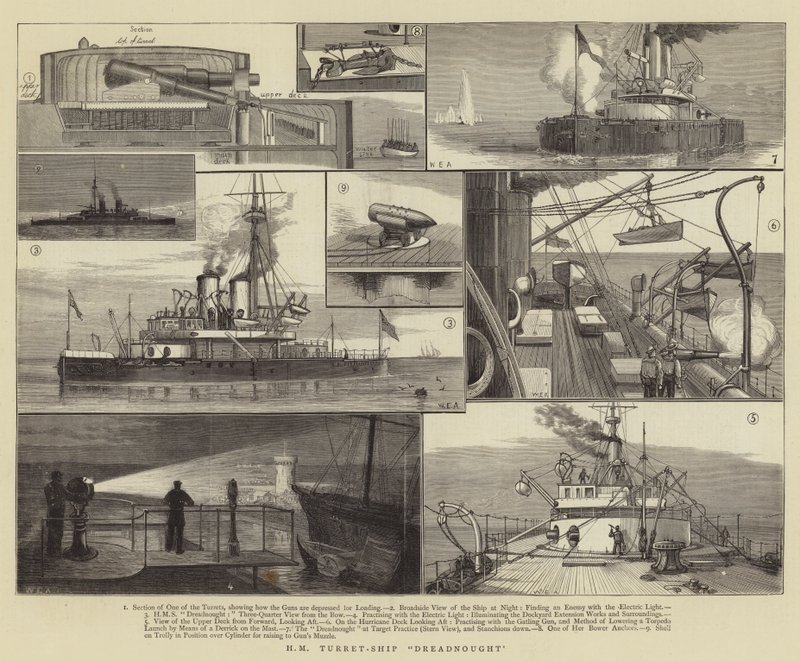 HM Turmschiff Dreadnought von William Edward Atkins