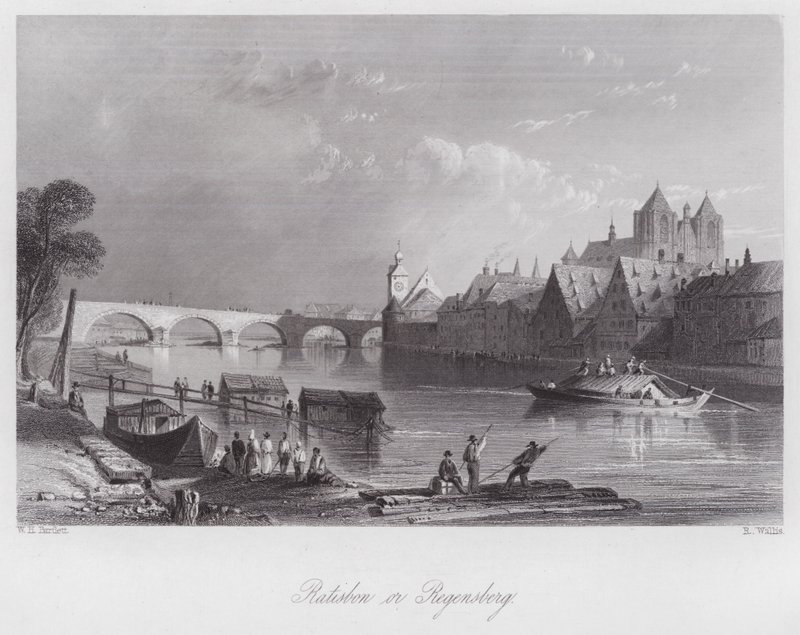 Ratisbon oder Regensburg (Gravur) von William H. Bartlett