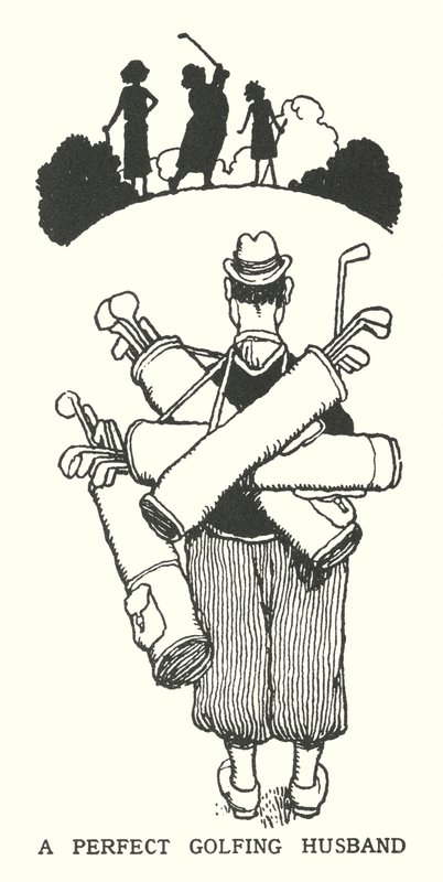 Ein perfekter Golf-Ehemann (Litho) von William Heath Robinson