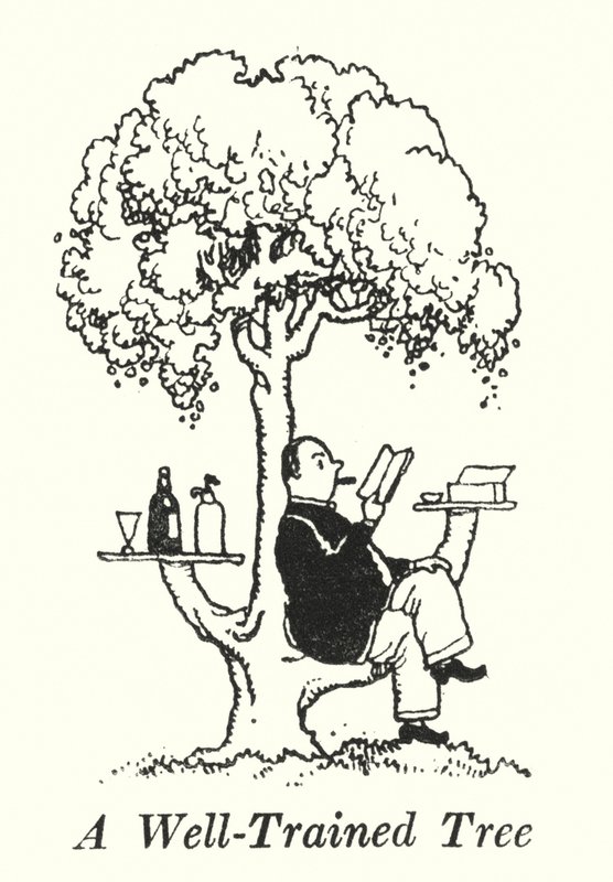 Ein gut trainierter Baum von William Heath Robinson