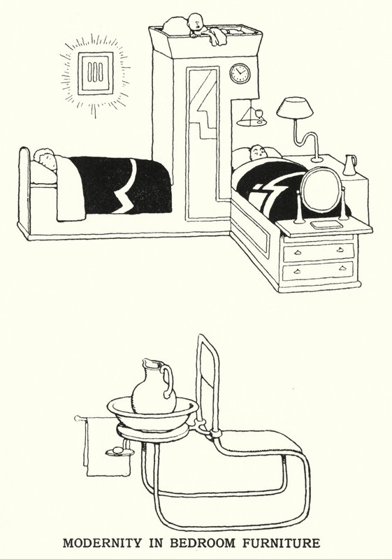 Modernität in Schlafzimmermöbeln von William Heath Robinson