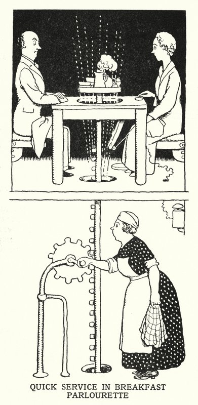 Schneller Service im Frühstücksraum von William Heath Robinson