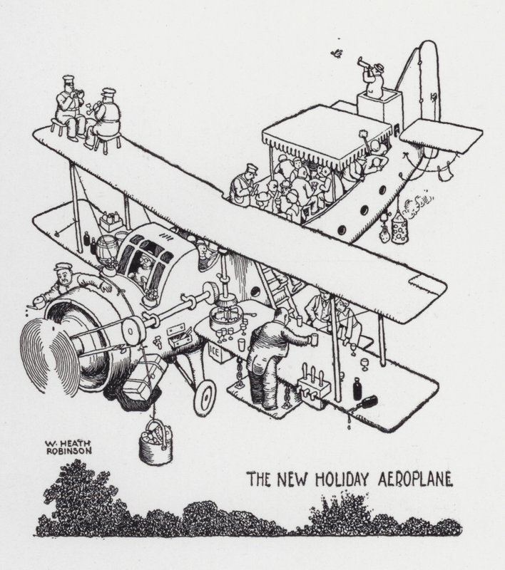 Das neue Ferienflugzeug von William Heath Robinson