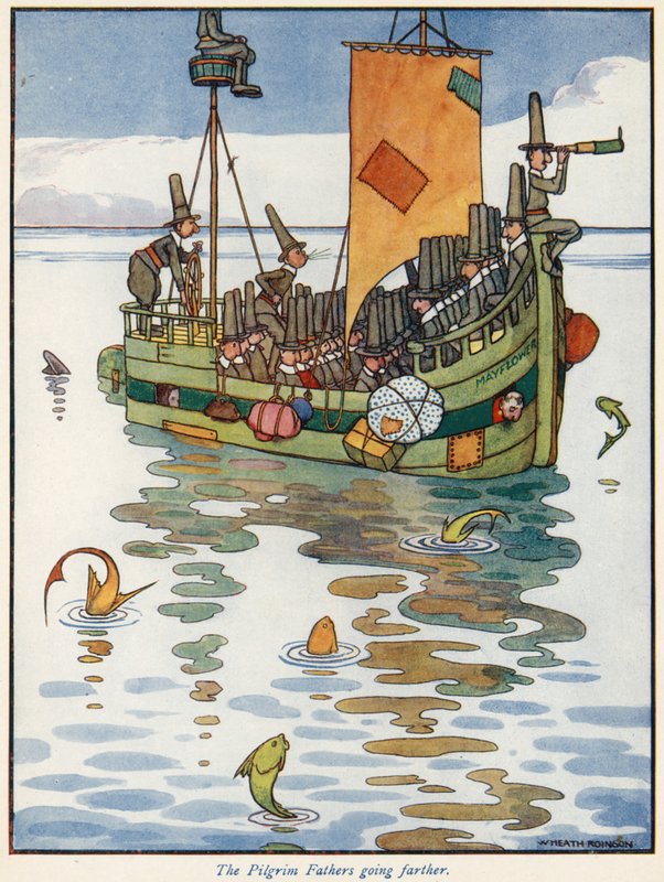 Die Pilgerväter gehen weiter von William Heath Robinson