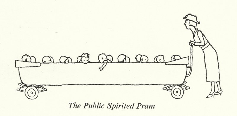 Der gemeinnützige Kinderwagen von William Heath Robinson