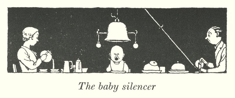 Der Babyschallschutz (Litho) von William Heath Robinson