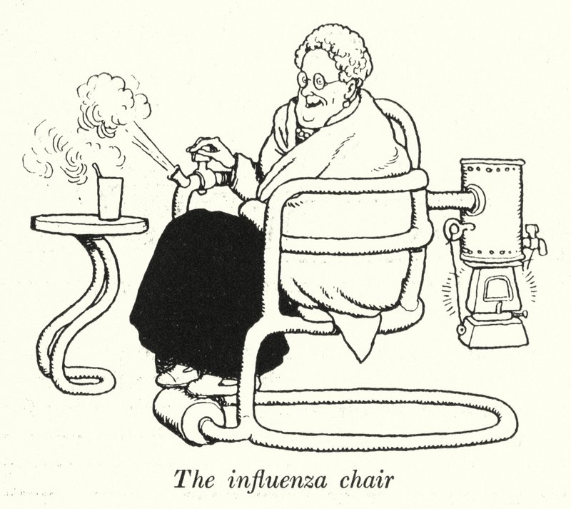 Der Grippestuhl von William Heath Robinson