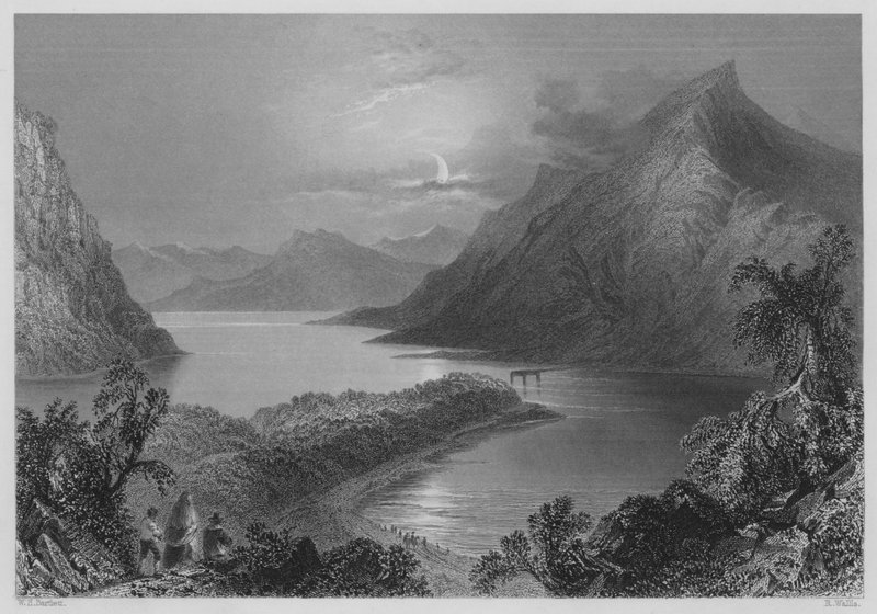 Lough Ina, Connemara (Stich) von William Henry (after) Bartlett