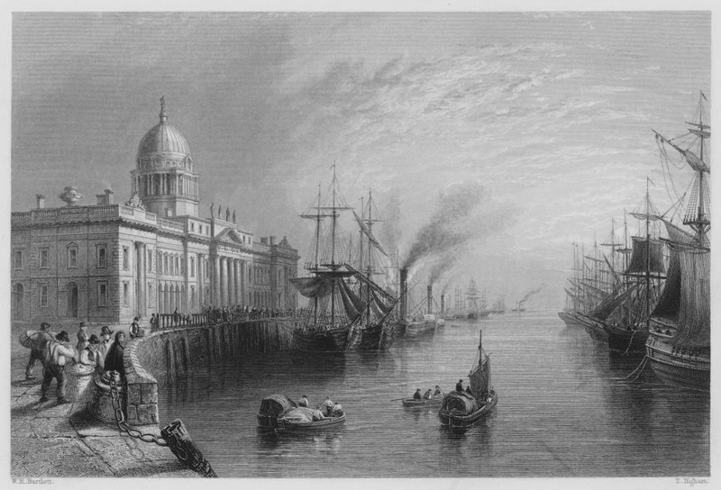 Das Zollhaus, Dublin von William Henry (after) Bartlett