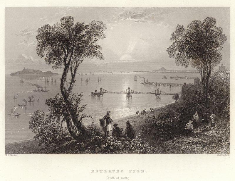 Newhaven Pier, (Firth of Forth) von William Henry Bartlett