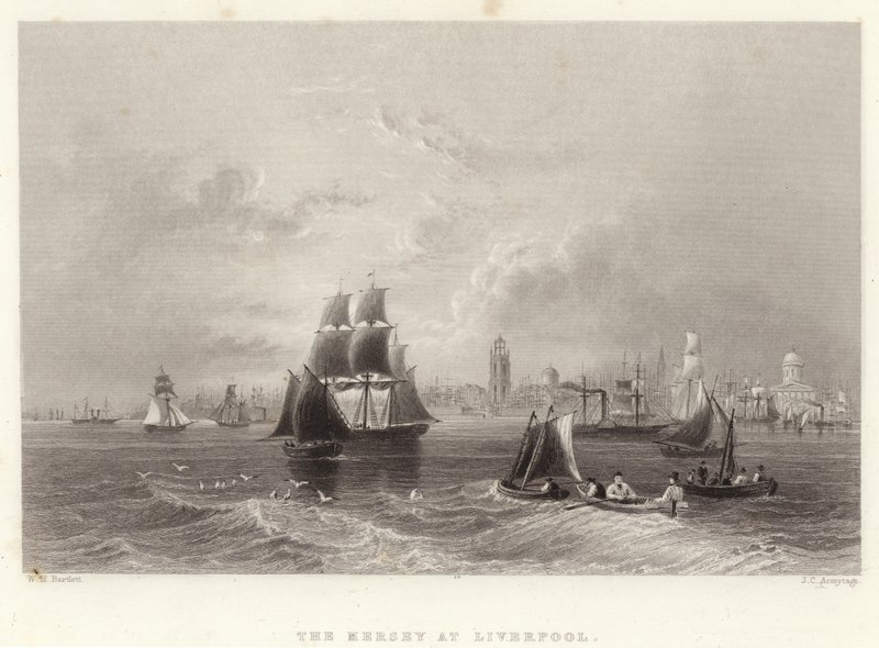 Der Mersey in Liverpool von William Henry Bartlett