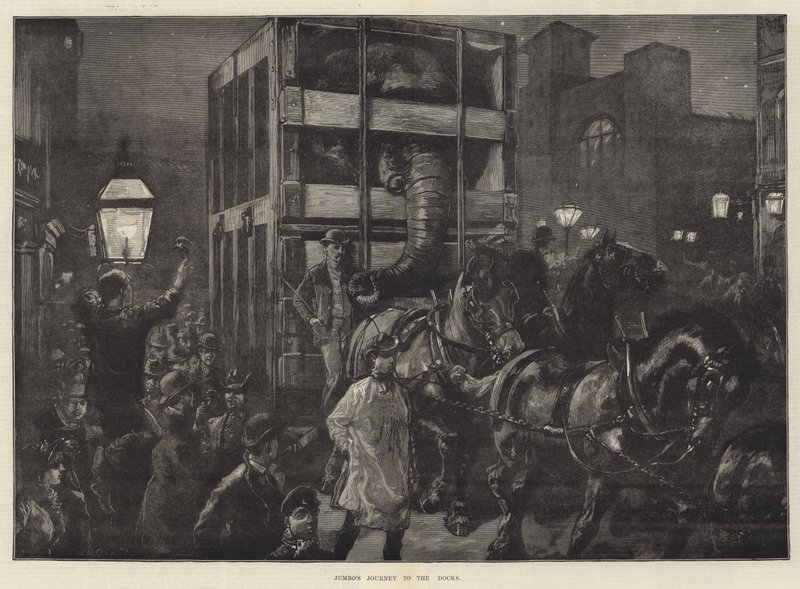 Jumbos Reise zu den Docks von William Heysham Overend