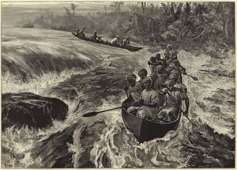 Stromschnellen auf dem Kongo befahren von William Heysham Overend