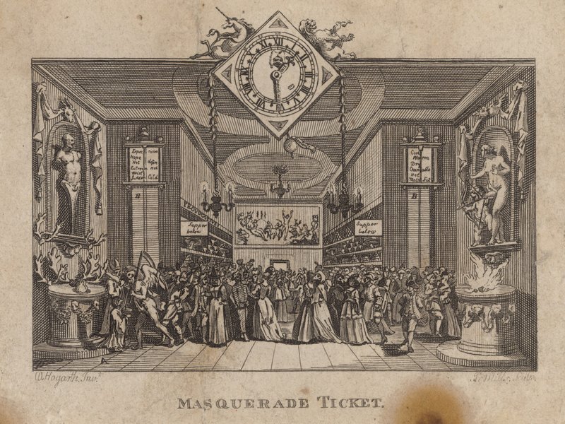 Maskenballkarte von William Hogarth