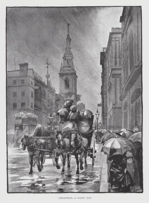 Cheapside, ein regnerischer Tag von William Luker