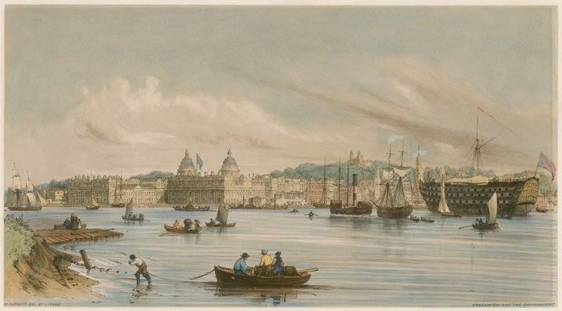 Greenwich und die Dreadnaught, ca. 1840 von William Parrott