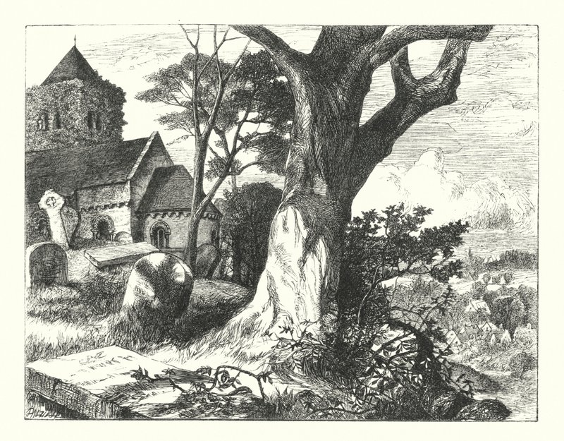 Der Kirchhof des Dorfes von William Paton Burton