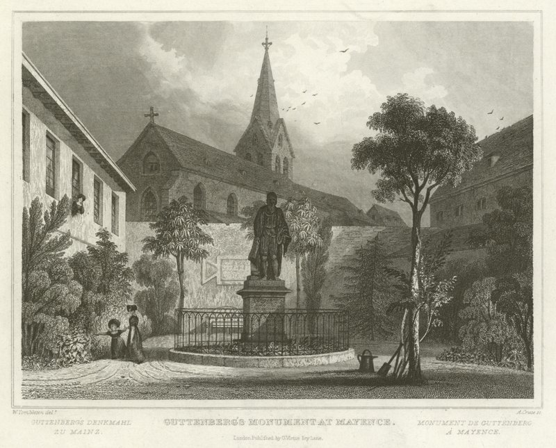 Gutenbergs Denkmal in Mainz von William Tombleson