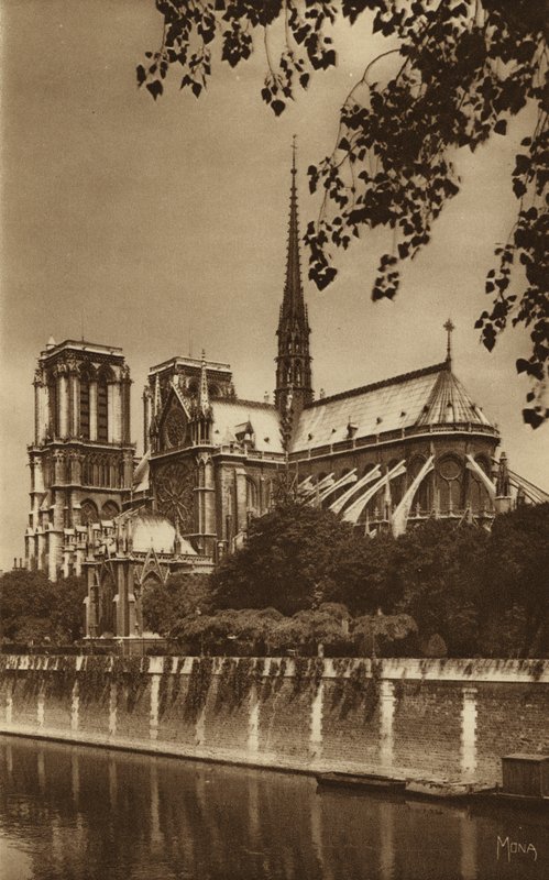 Paris: Kathedrale Notre-Dame (s/w Foto) von . .