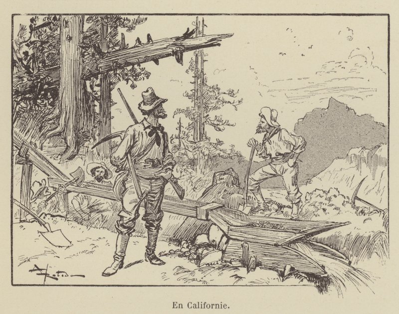 In Kalifornien von after Albert Robida