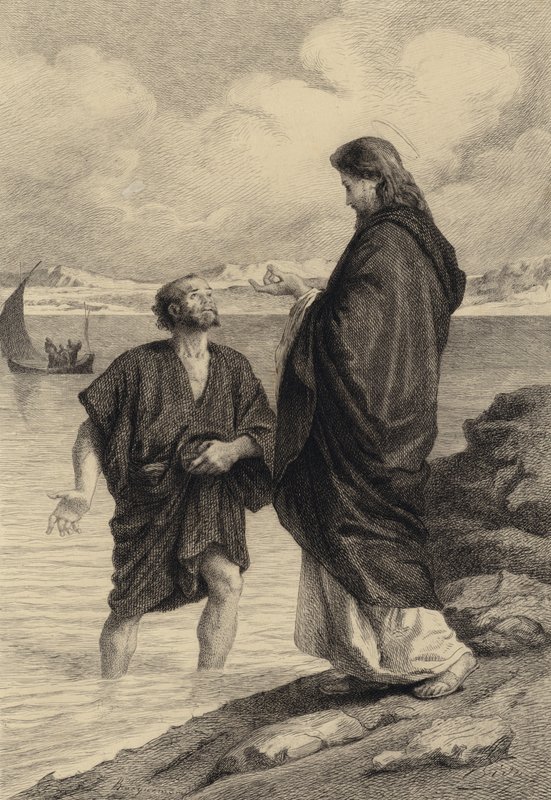 Jesus und Sankt Petrus von after Albert Robida