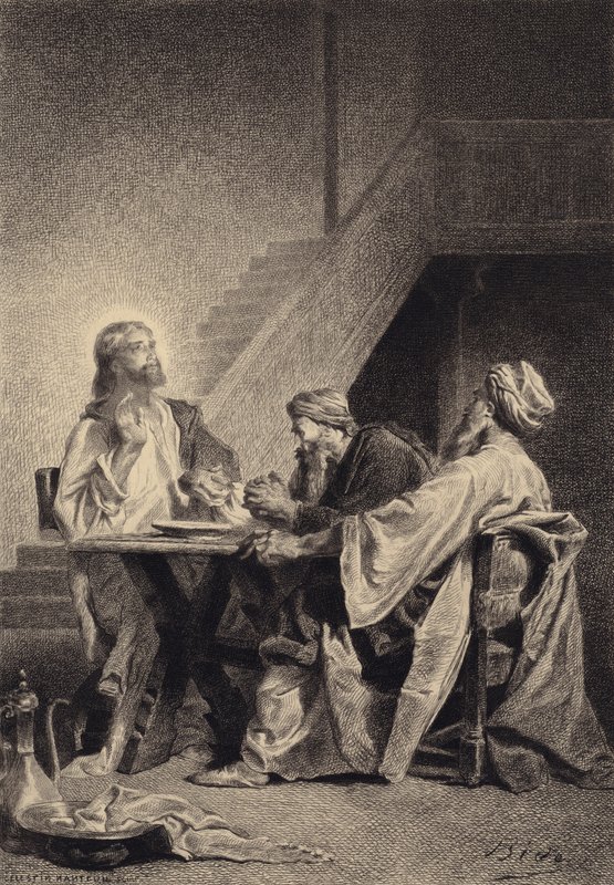 Jesus und die Jünger in Emmaus von after Albert Robida