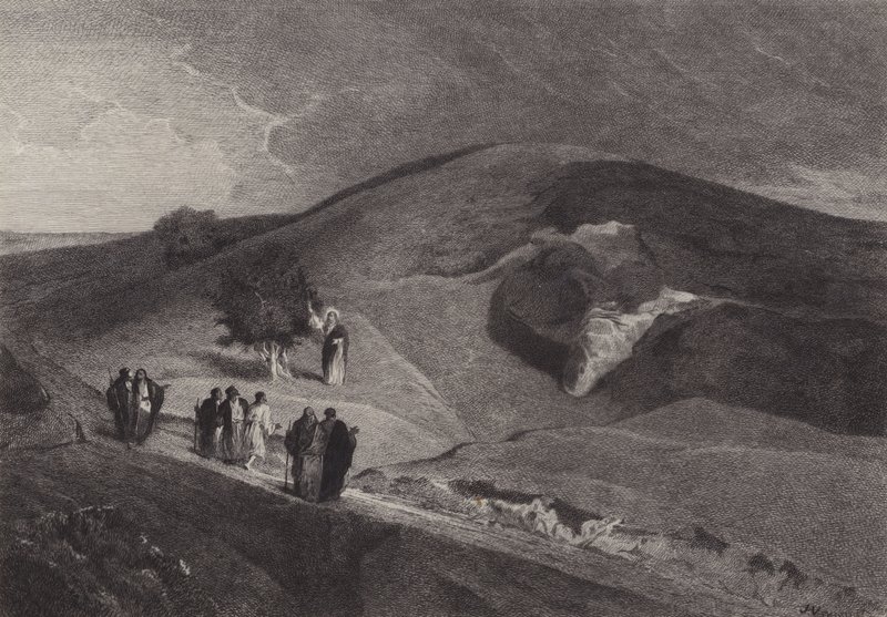Jesus verflucht den Feigenbaum von after Albert Robida