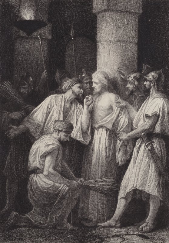 Jesus wird den Soldaten übergeben von after Albert Robida