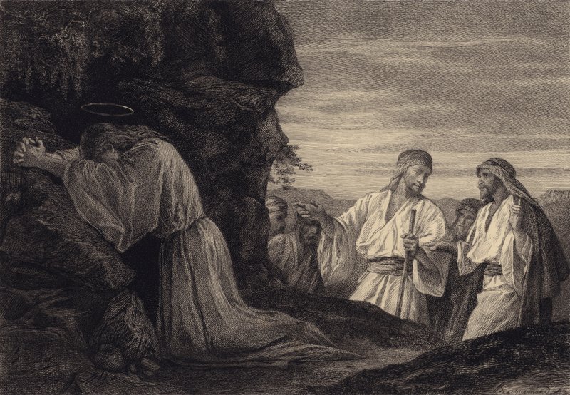 Jesus im Gebet von after Albert Robida