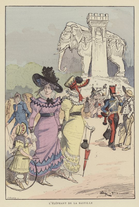 Der Elefant der Bastille von after Albert Robida