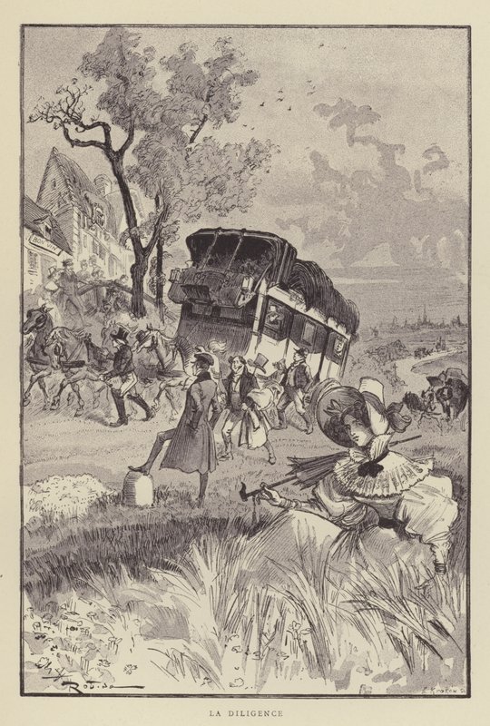 Die Postkutsche von after Albert Robida