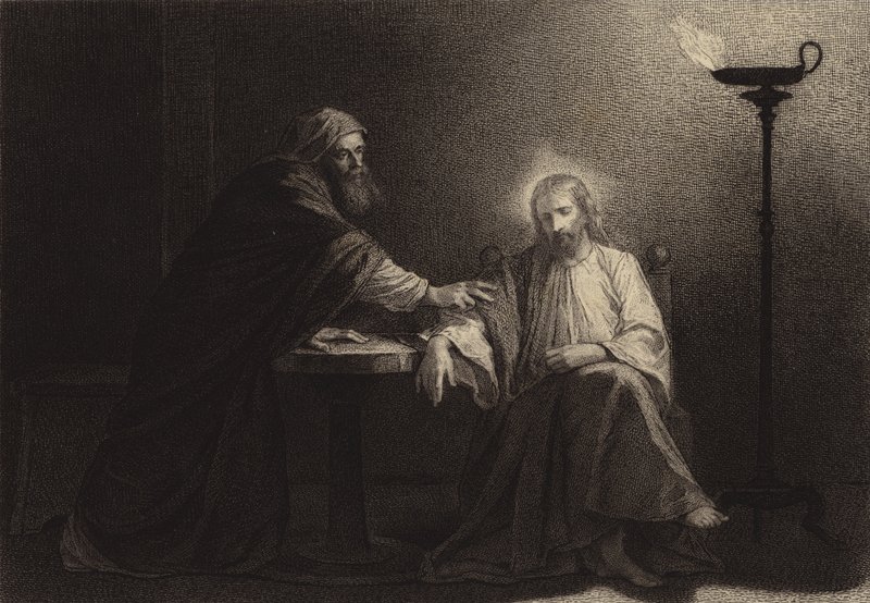 Nikodemus kommt zu Jesus von after Albert Robida