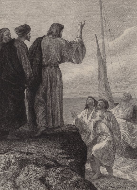Die Berufung von Jakobus und Johannes von after Albert Robida