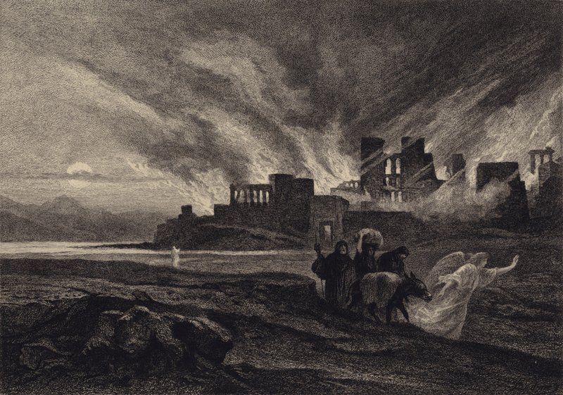 Die Zerstörung von Sodom von after Albert Robida
