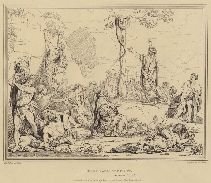 Die eherne Schlange, Numeri von after Charles Le Brun
