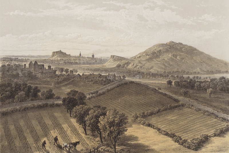 Edinburgh von der Nähe von Craigmillar Castle von after David Roberts