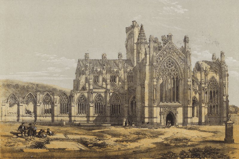 Melrose Abbey, von Süden von after David Roberts