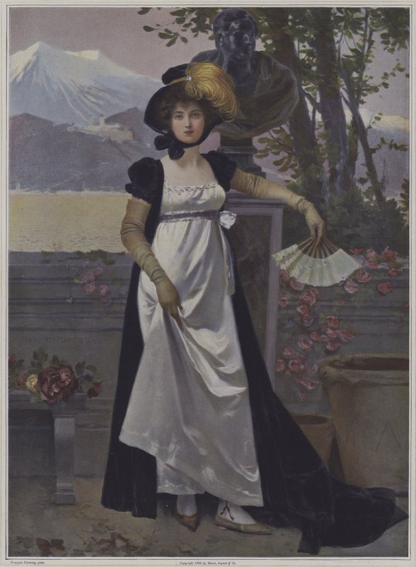 Porträt einer Frau von after Francois Flameng
