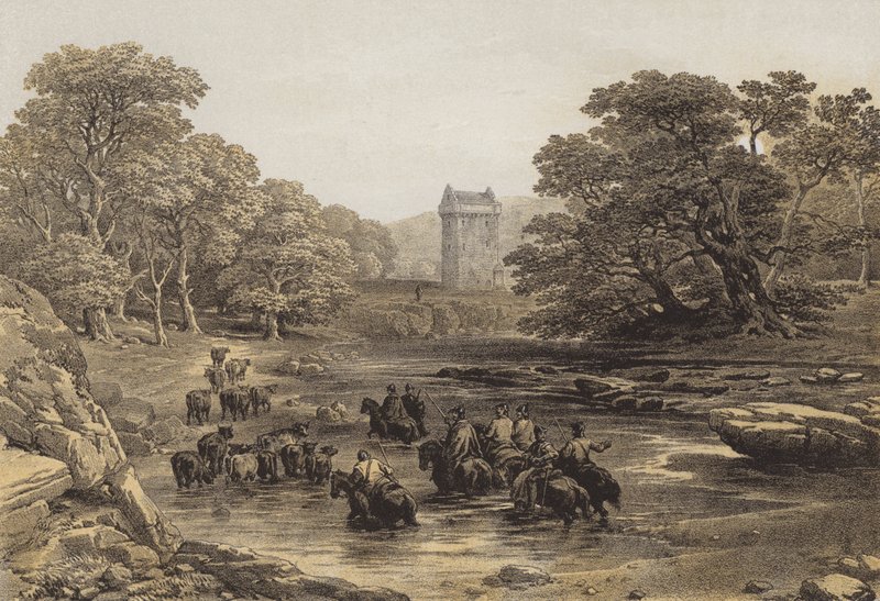 Turm von Gilnockie von after George Cattermole