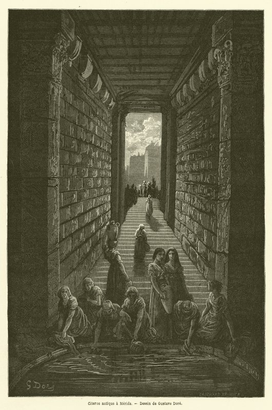 Antike Zisterne in Merida von Gustave after Dore