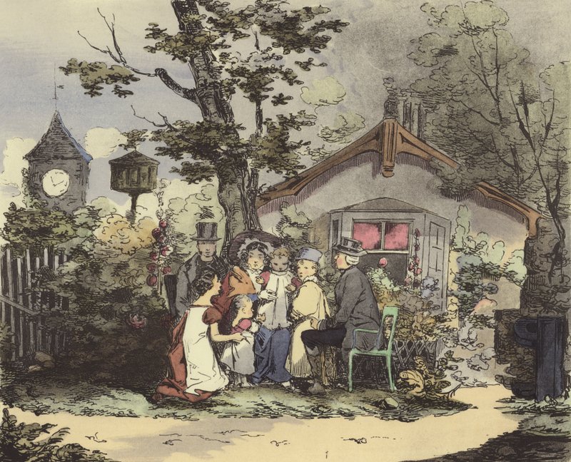 Ein Pfarrer und seine Familie von after Henri Bonaventure Monnier