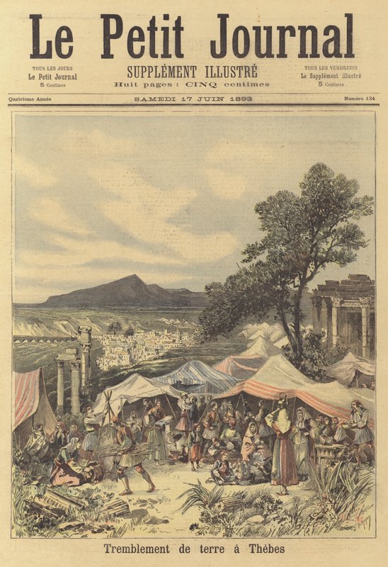 Erdbeben in Theben, Griechenland von after Henri Meyer
