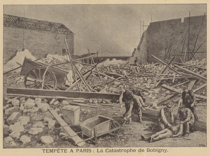 Sturmschäden in Bobigny, Paris von after Henri Meyer